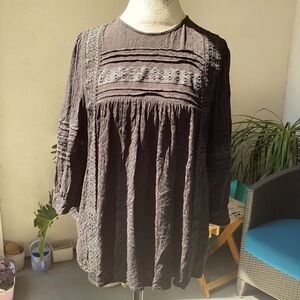 Time & Tru black blouse ladies top women’s shirt M​